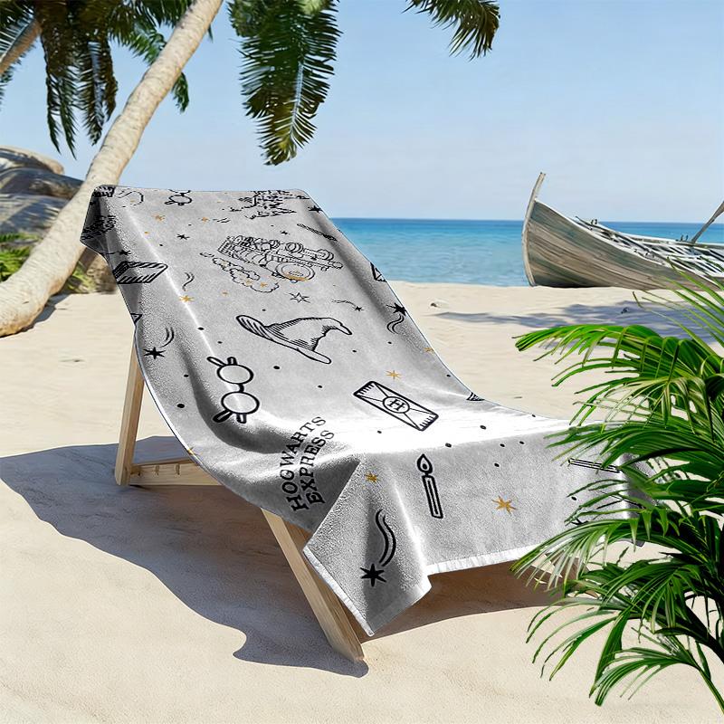 Harry Potter Print Beach Towel, Large Soft Quick Dry Towel for Beach Camping Swimming