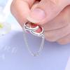 925 Silver Earring Fashion Personality Double Pierced Hole Chain Ear Bone Simple Wild Trend Boy Girl Silver Ear Jewelry