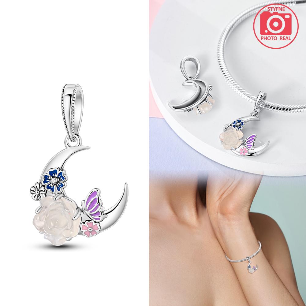 Copper Colour Star & Moon Couple Charms Fit Charms Copper Colour Original Bracelet For Jewelry Making