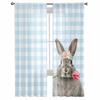 Easter Bunny Plaid Tulips Sheer Curtains For Living Room Kitchen Window Curtains Bedroom Tulle Voile Curtains