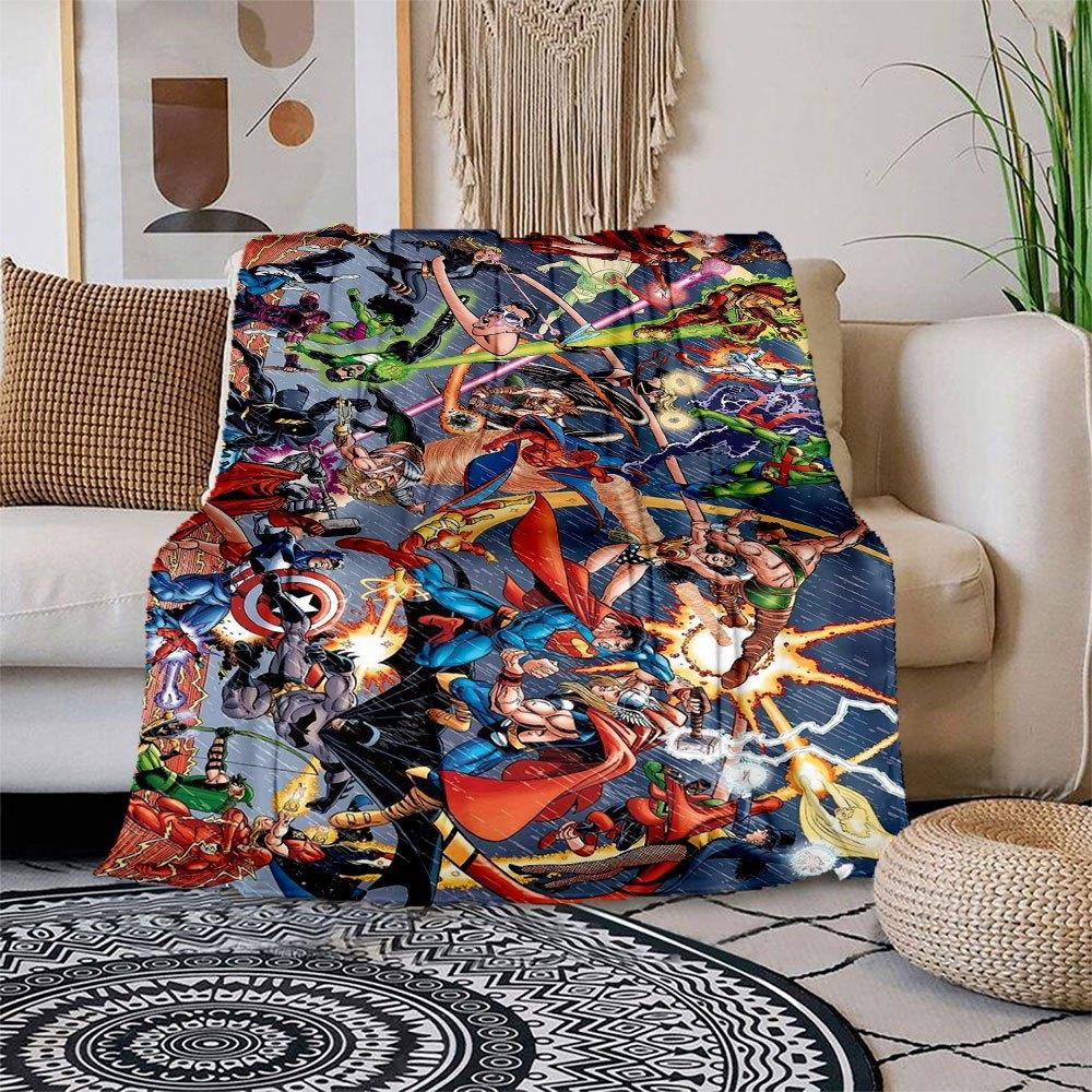 

Marvel vs DC: Epic Heroes Battle Comic Book PosterBlanket Flannel Throw Blanket for Sofa, Bed, Travel, Camping, Office, Couch, Chair 80cm×120cm