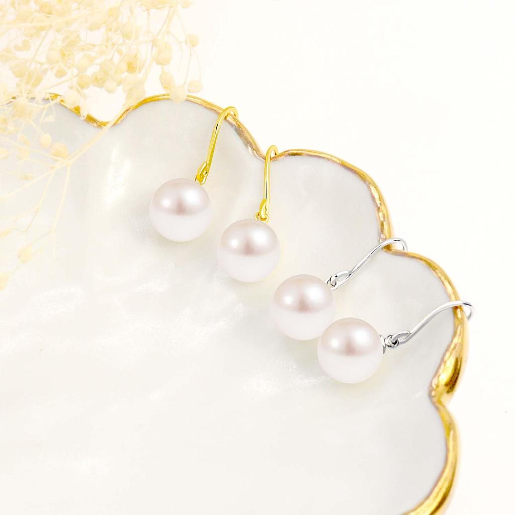 Earrings for Akoya Single Hook Pt900 [Lala Christie] Women, Pearl, Pearl, Earrings, Platinum, le56-0006-pt