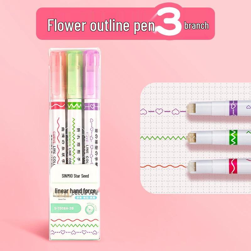 Marcador de Contorno Floral: Set de Marcadores de Colores para Diarios de Arte y Manualidades Infantiles