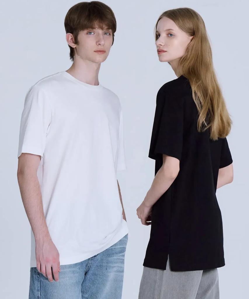 BASIC HOUSE [2Pack] Layered Oversized Short Sleeve T-Shirt Standard Length (+4Cm) 2 Pack Lats0114
