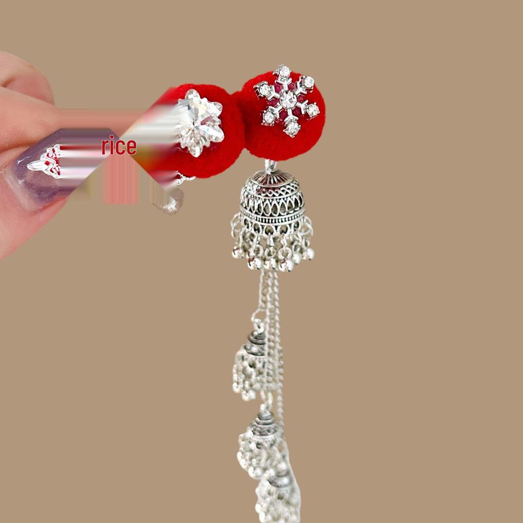 Elegant Blue Cloud Pearl Hairpin with Tassel