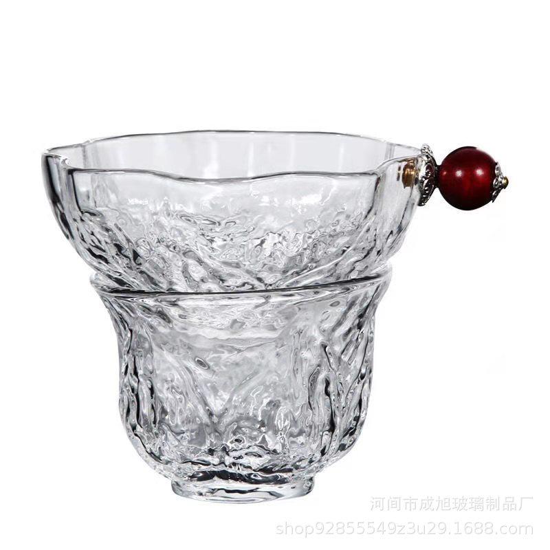 

Japanese tea leak heat-resistant transparent glass tea filter creative household kung fu tea set spare parts