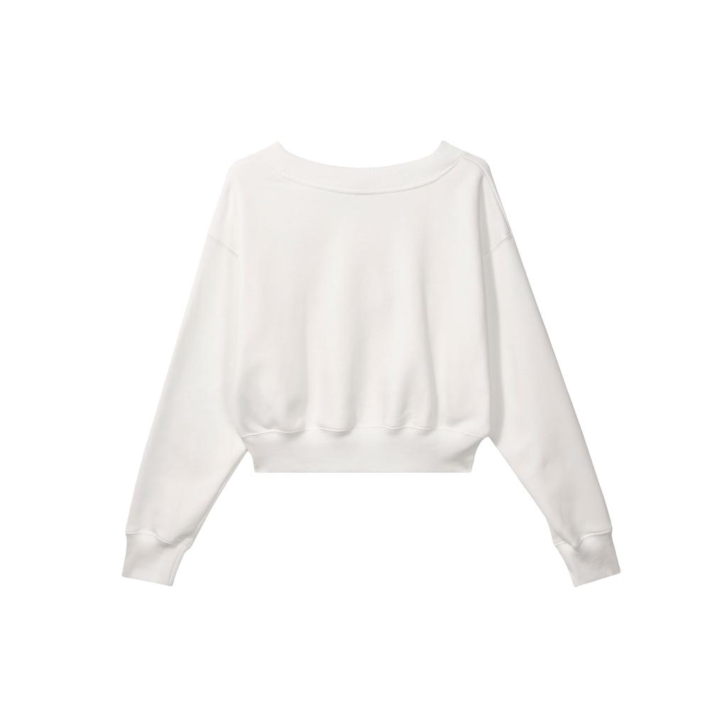 Nike Sportswear Phoenix Fleece Vintage Solid Color Logo Embroidered V-Neck Fleece Loose Short Sweatshirt Women tops Sail FN3652-133