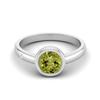 0.85 Ctw Round 925 Sterling Silver Peridot Solitaire Women Wedding Promise Ring
