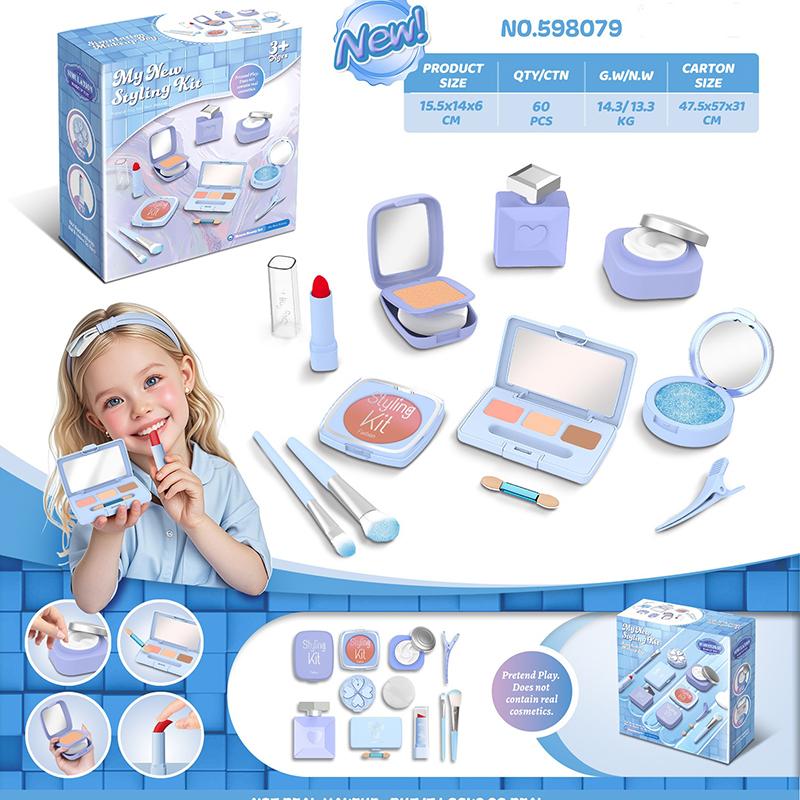 Kid Pretend Play Cosmetics Girl Toy Simulation Lipstick Eye Shadow Beauty & Fashion Makeup Toys Baby Dressing Make Up Game Gift