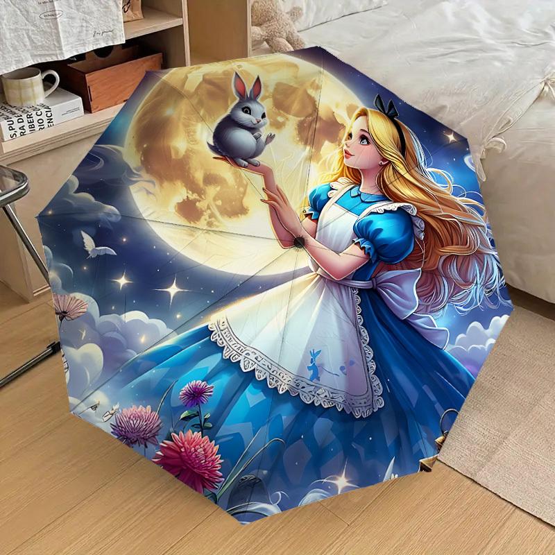 1PC Alice rabbit Umbrella-8-Rib Reinforced, Automatic Open, Lightweight & Durable, Cute Fashion Accessory for Outdoor-P96