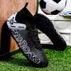 Herren Fußballschuhe mit Sockenmund, weiche Gummisohle, kurzgenagelte Kunstrasen-Fußballschuhe aus Leder für Jugendliche und Kinder