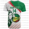 Men's Crew Neck Short Sleeve T-Shirt, Senegal National Print T-Shirt, Football Style, Simple Top, Loose Fit, African T-Shirt