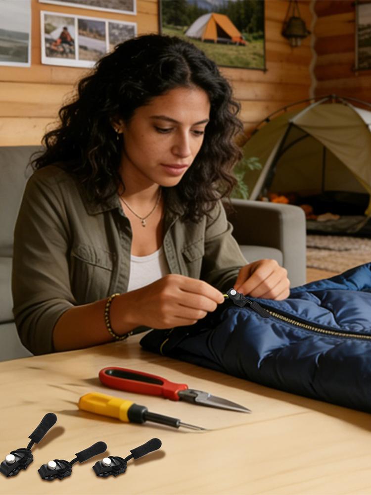 3 Stück Universelles Reißverschluss-Reparaturset Sofortige Reparatur Ersatz-Reißverschlusszähne Schieber Zipper Puller für Jacken Taschen Mäntel Bekleidung Zubehör
