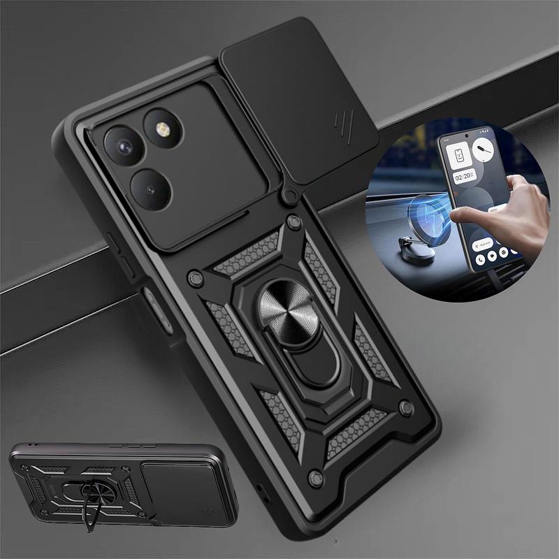 Shockproof Armor Funda For Tecno Pova 7 4G Car Magnetic Holder Ring Case For Tecno Pova 7 Pro Pova7 Ultra 5G Lens Protect Cover