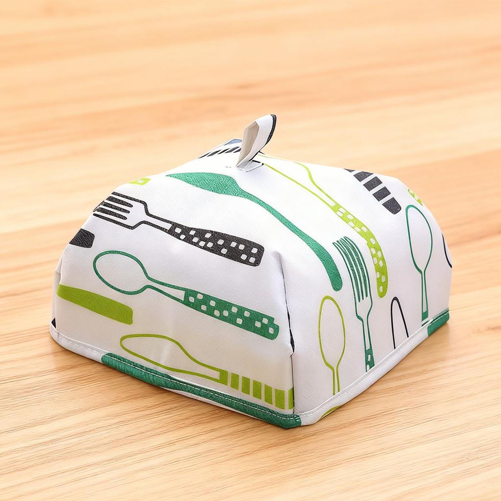 1Pc Aluminum Foil Food Cover Heat Insulation Foldable Dish Dust Table Covers(Green Small)
