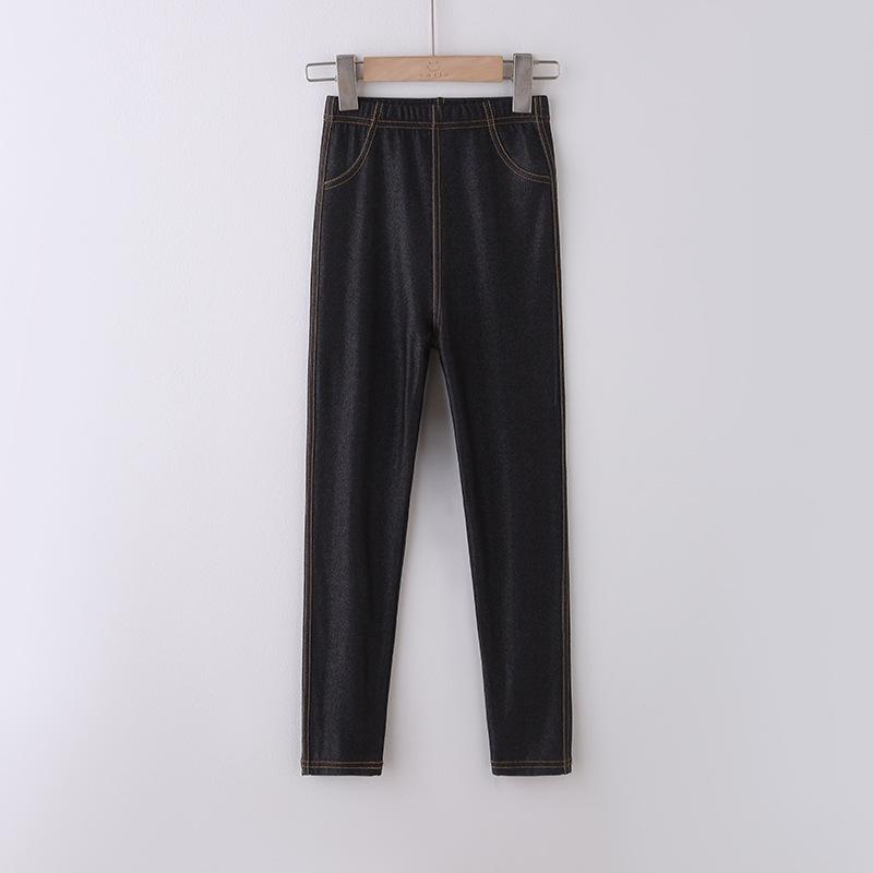 Stylische Mädchen Leggings im Slim Fit Look aus Imitation Denim für Frühling und Herbst: Elastische, Lange Hosen für Kinder