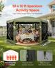 Pop up Gazebo Screen Tent, 3x3 m Large 6-Sided Camping Canopy Tent with Removable Top & Carry Bag, Quick-Set & Bite-Proof, Screen House Sun Shelter