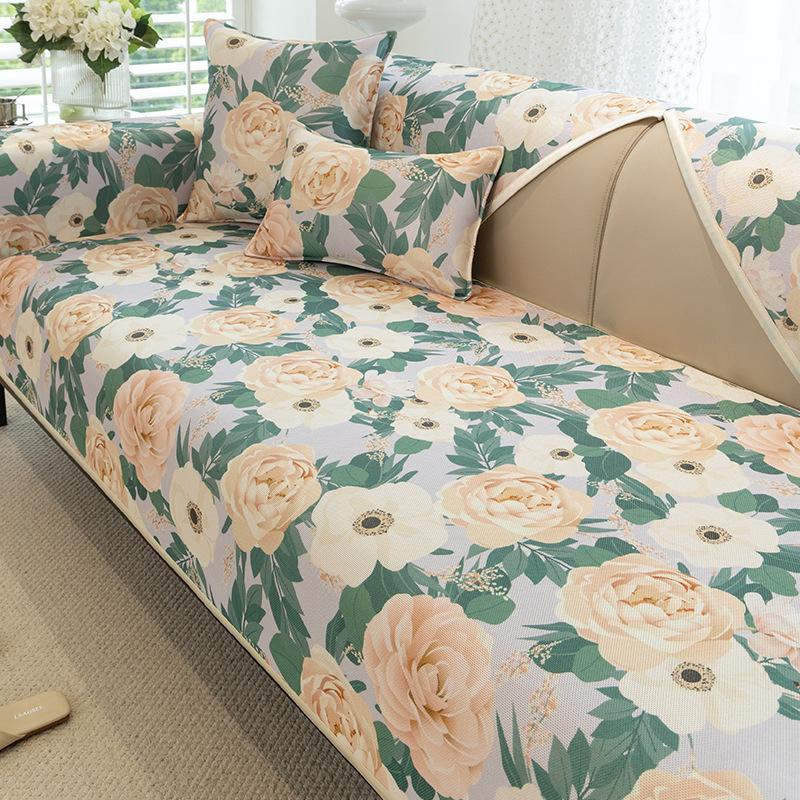 Pernă de canapea din mătase de gheață de vară cu desene animate Covorașa de dormit de vară nouă Perne de scaun antiderapante husă de canapea din piele prosop