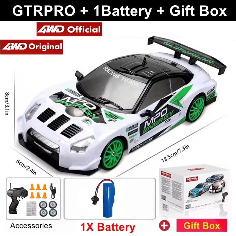4WD Remote Control Drift Car 4X4 High Speed Racing RC Car with LED Lights RTR Radio Truck Vehicle Model Toy Gift for Kids Adults