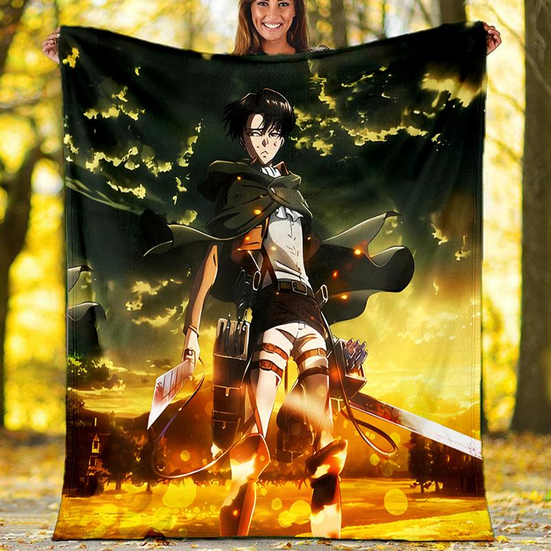 Attack on Titan2 printed throw blanket—lightweight,soft,warm;versatile blanket for all seasons—perfect as &air-conditioning throw,nap blanket