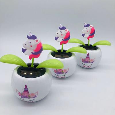 Car Ornament Solar Apple Flower Automatic Swing Sun Flower Bee Butterfly Love Beetle Car Decoration Accessories