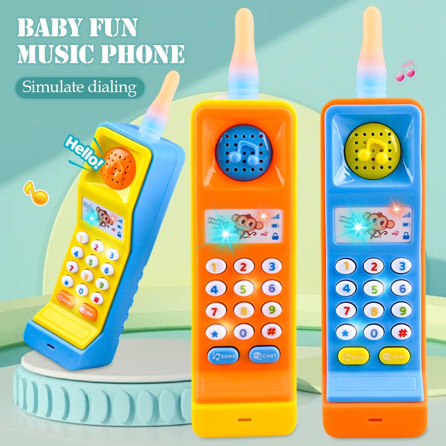 Mobile Phone Toys, Smart Phone Music Light Sound Pretend Play Baby Learning Smartphone Toy Gifts for Kids Not Include Battery