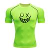 Men's Compression Athletic T-Shirt, Casual Stylish O X Stitc