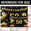 1 50th anniversary celebration banner - Golden anniversary and birthday party background photo booth and dessert table