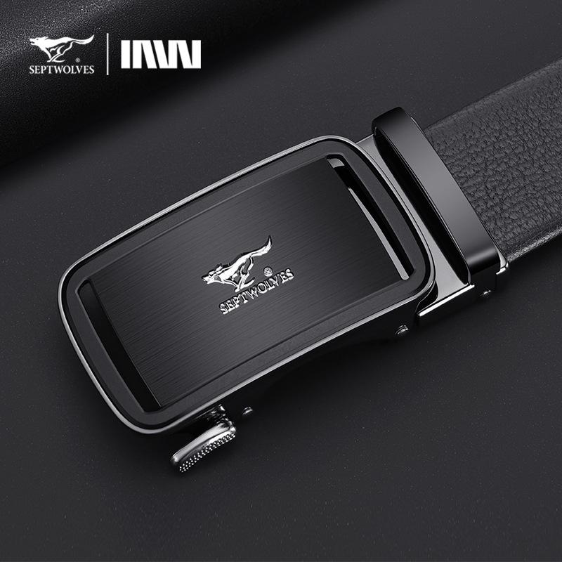 Новый мужской ремень с автоматической пряжкой, ремень из натуральной кожи первого слоя, универсальный ремень премиум-класса 110cm