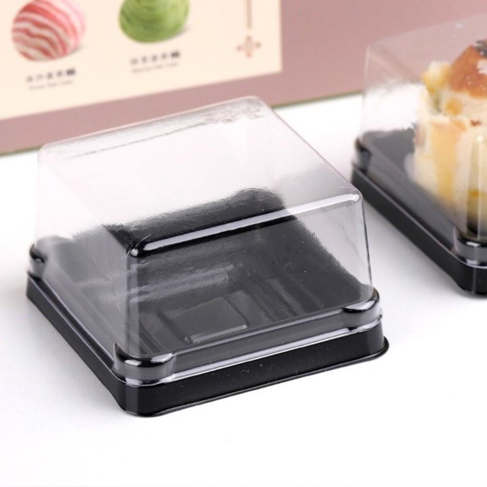 50pcs 50/80//100g Moon Cake Boxes Square Shape Plastic Muffin Container Box Transparent Cupcake Boxes Pastry Display