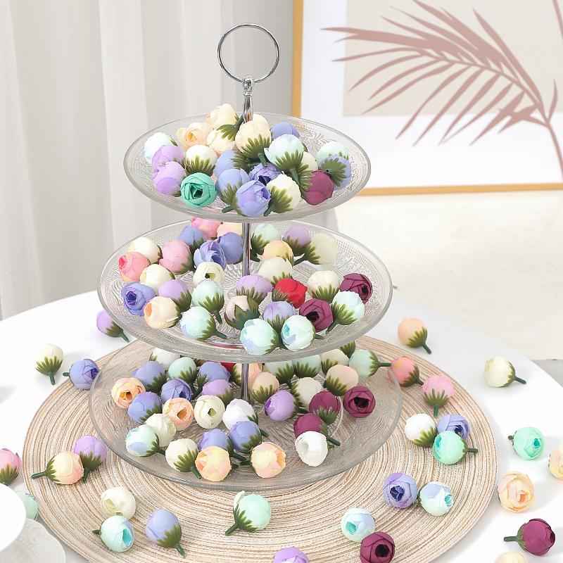 10/20/50Pcs 3.5cm Rose Artificial Flowers Head Silk Fake Flower for Home Decor Party Wedding Decoration DIY Wreath Accessory