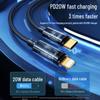 PISEN C To Lightning PD20W Fast Charging Nylon Braided Transparent Cable for Apple