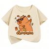 Summer and Spring Cute Capybara Print Round-neck Short-sleeve T-shirt, Fashionable and Simple for Children