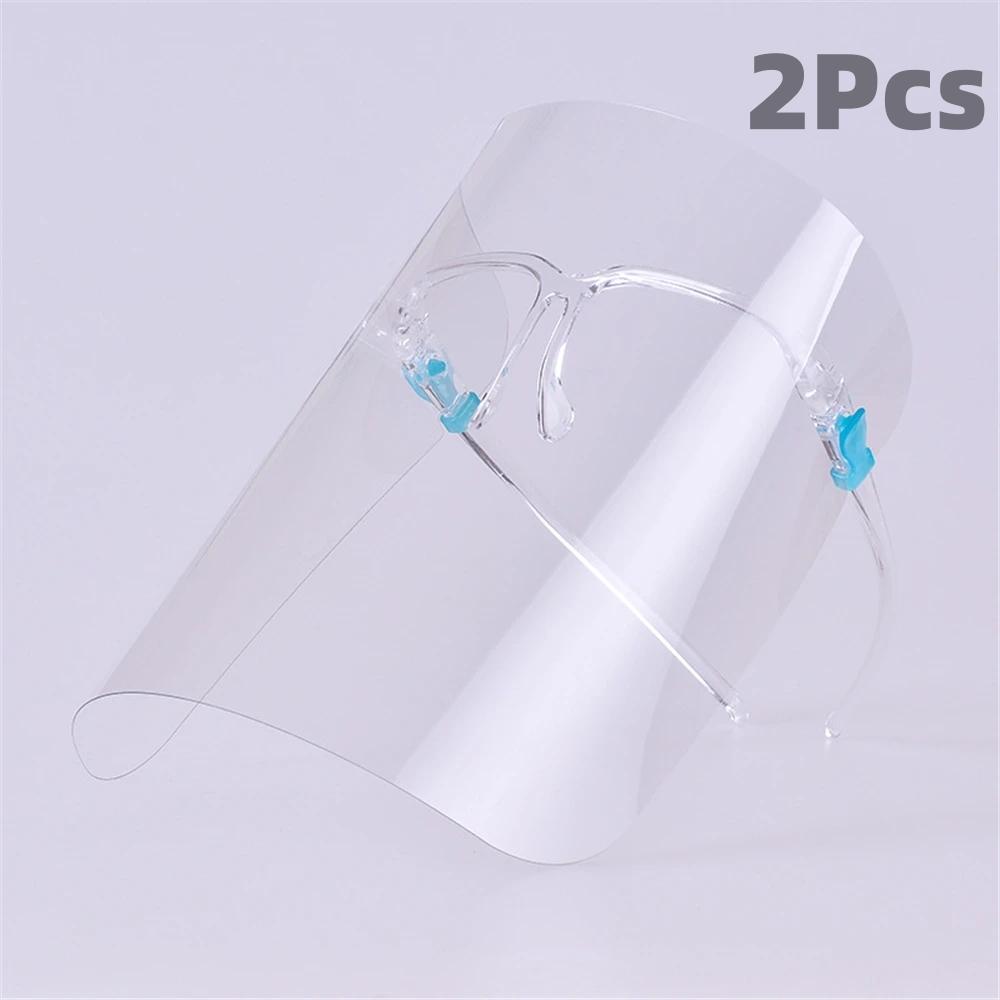 2Pcs Face Shield Transparent Full Face Cover Safety Protective Film Tool Anti-Oil Anti-Fog Kitchen House Clean Dust Proof Mask