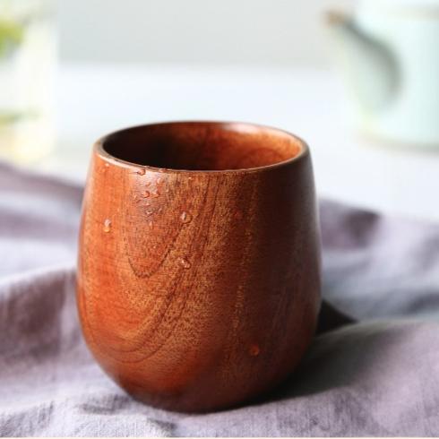1PC Woodens  Belly Cup Creative Pattern Wooden Solid Wood Handcarved Anti Scald Tea Cups Simple Fragrant