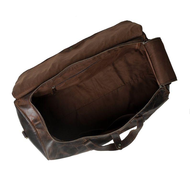 Personalized Full Grain Leather Duffle Bag: Burgundy Monogrammed Weekender