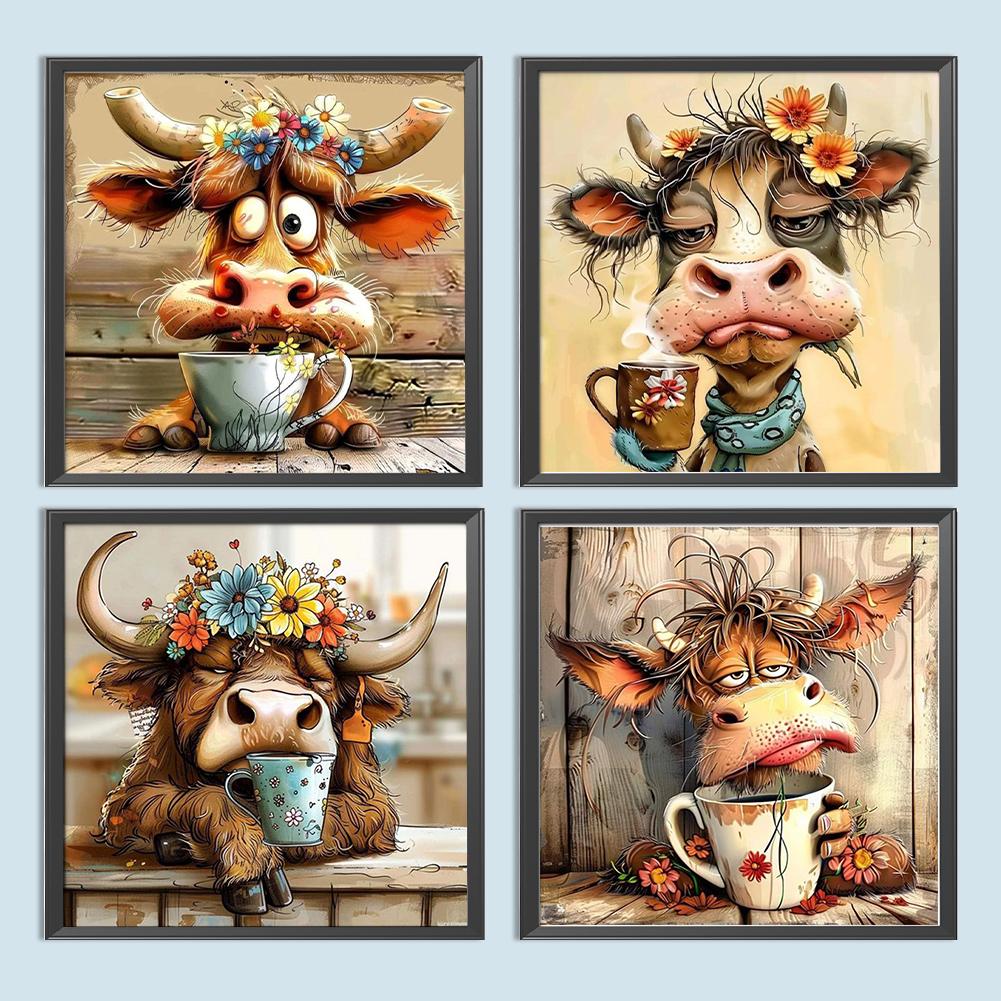 Paint By Numbers Kit On Canvas DIY Oil Art Cow Picture Home Wall Decor