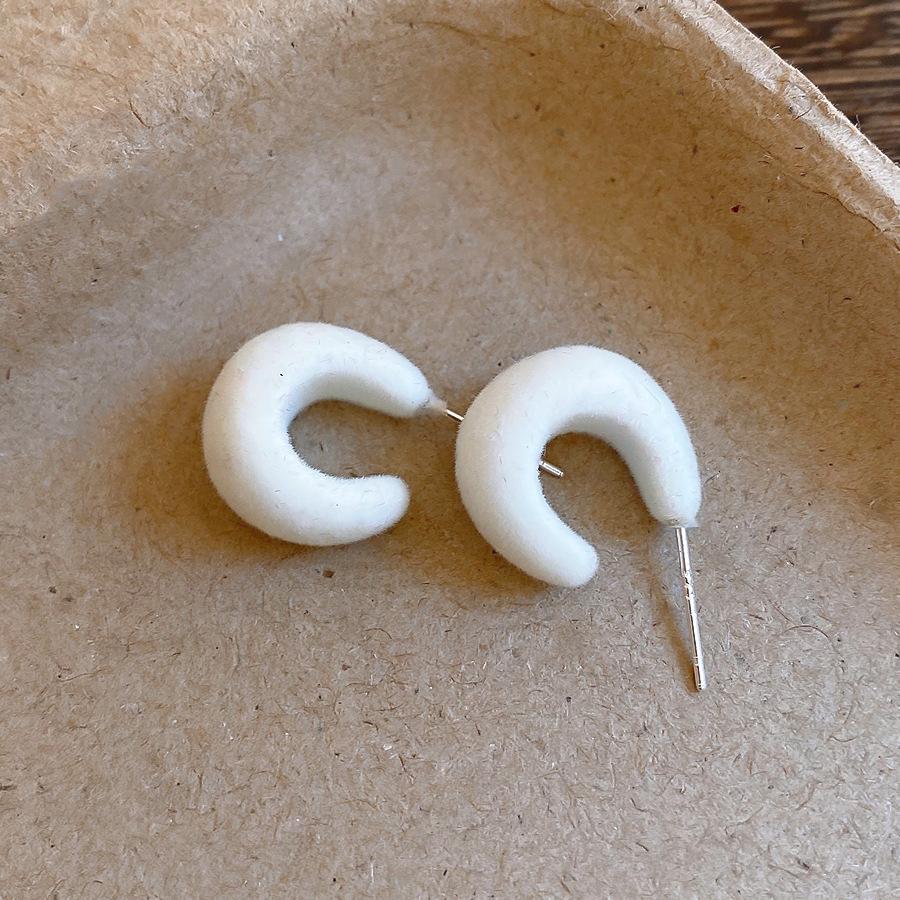 Ретро простые серьги-гвоздики в форме буквы С, бархатные серьги, персонализированные серьги, женские