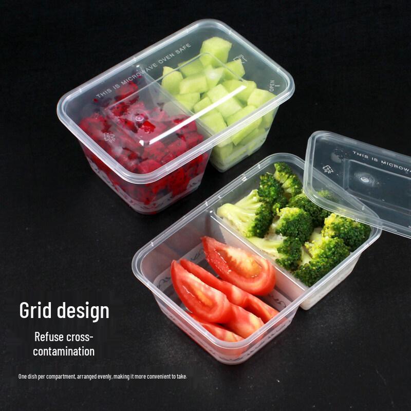 ZISIZ Disposable Microwaveable Compartment Bento Box