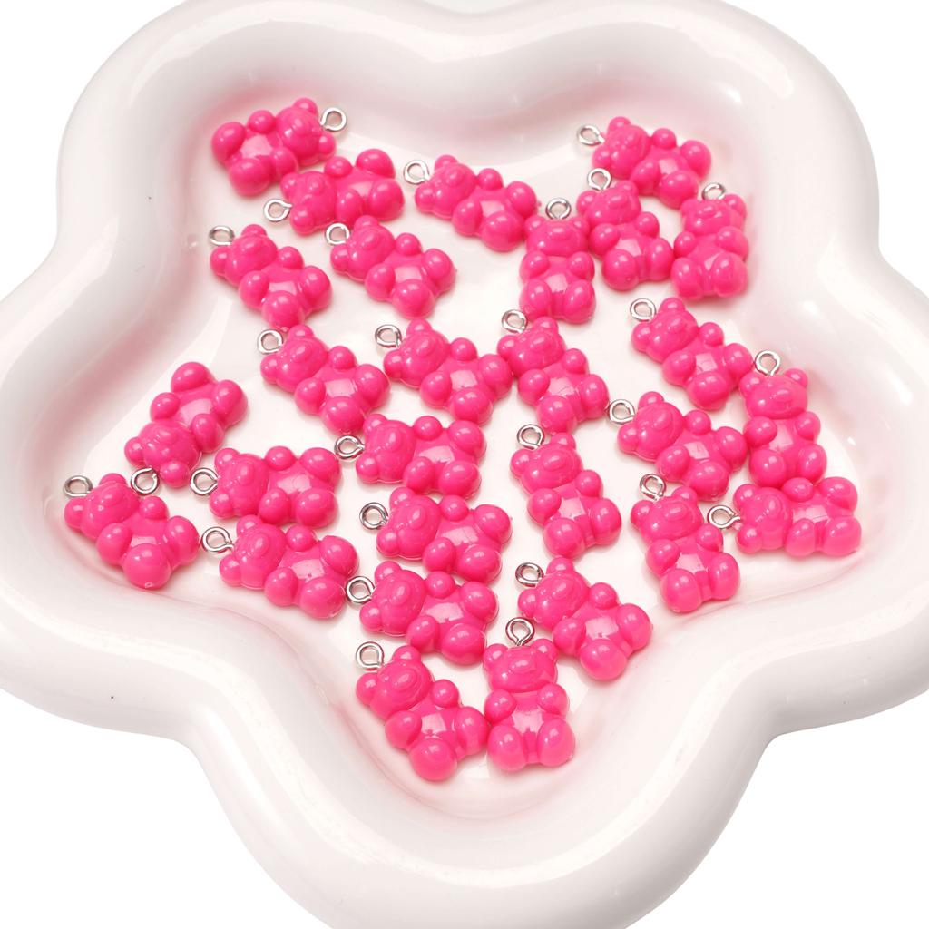 1000 Piezas Encantos Colgantes de Osito de Gominola de Resina Lindos para Hallazgos de Joyería Accesorios DIY