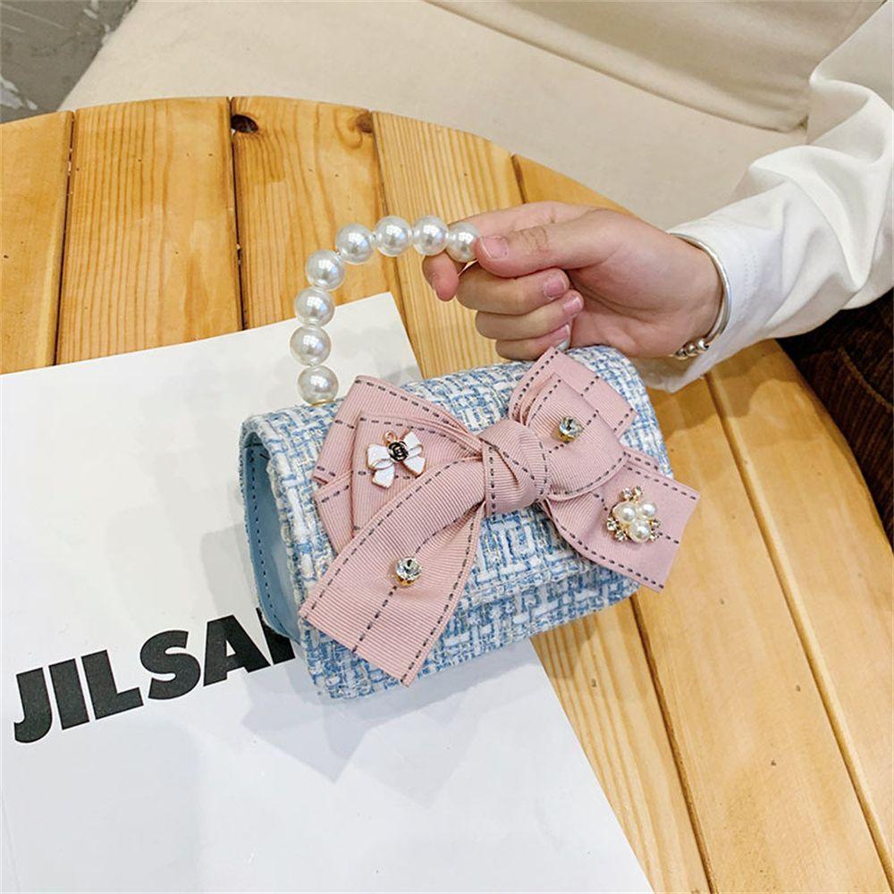 Girl Handbag Backpack Children Pearl Bow Bag Cute Messenger Shoulder Bag Baby Coin Purse Candy Wallet Bag Chain Flap Bags