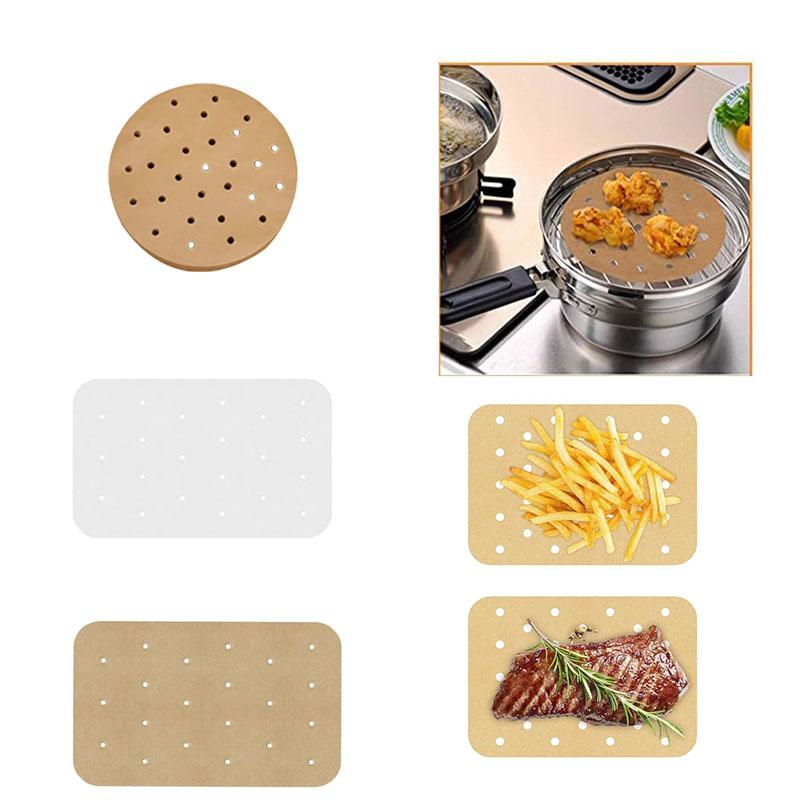 Air Fryer Parchment Paper Liners Non Stick Heat Resistant Round and Square Baking Paper for Air Fryers Steamers and Ovens