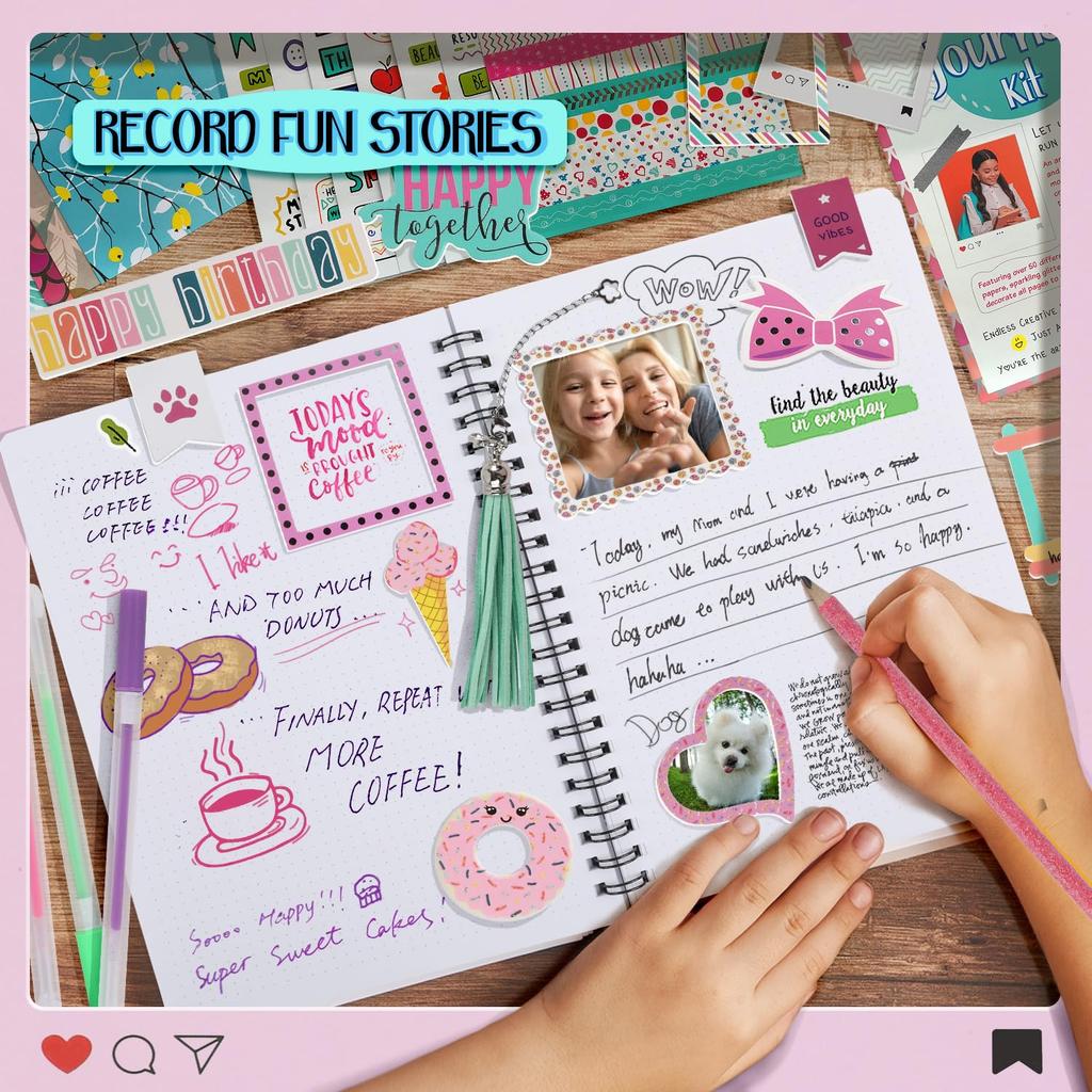 Eggbox Stationery Set for Girls Diary Set with Ring Notebook and Sticker Book Cute Stationery with Stylish Design Perfect for Elementary School