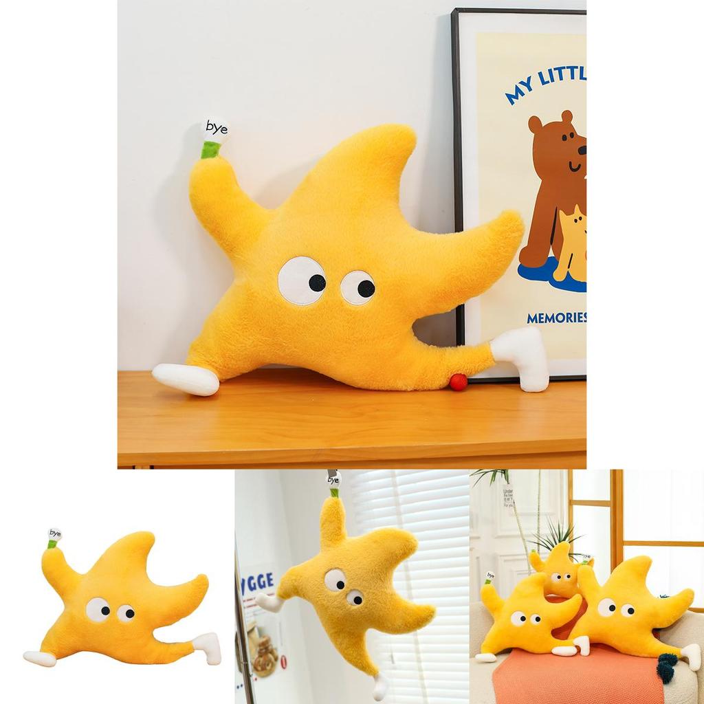 Star Plush Pillow With Running Posture Design For Kids Bed Headboard Decor
