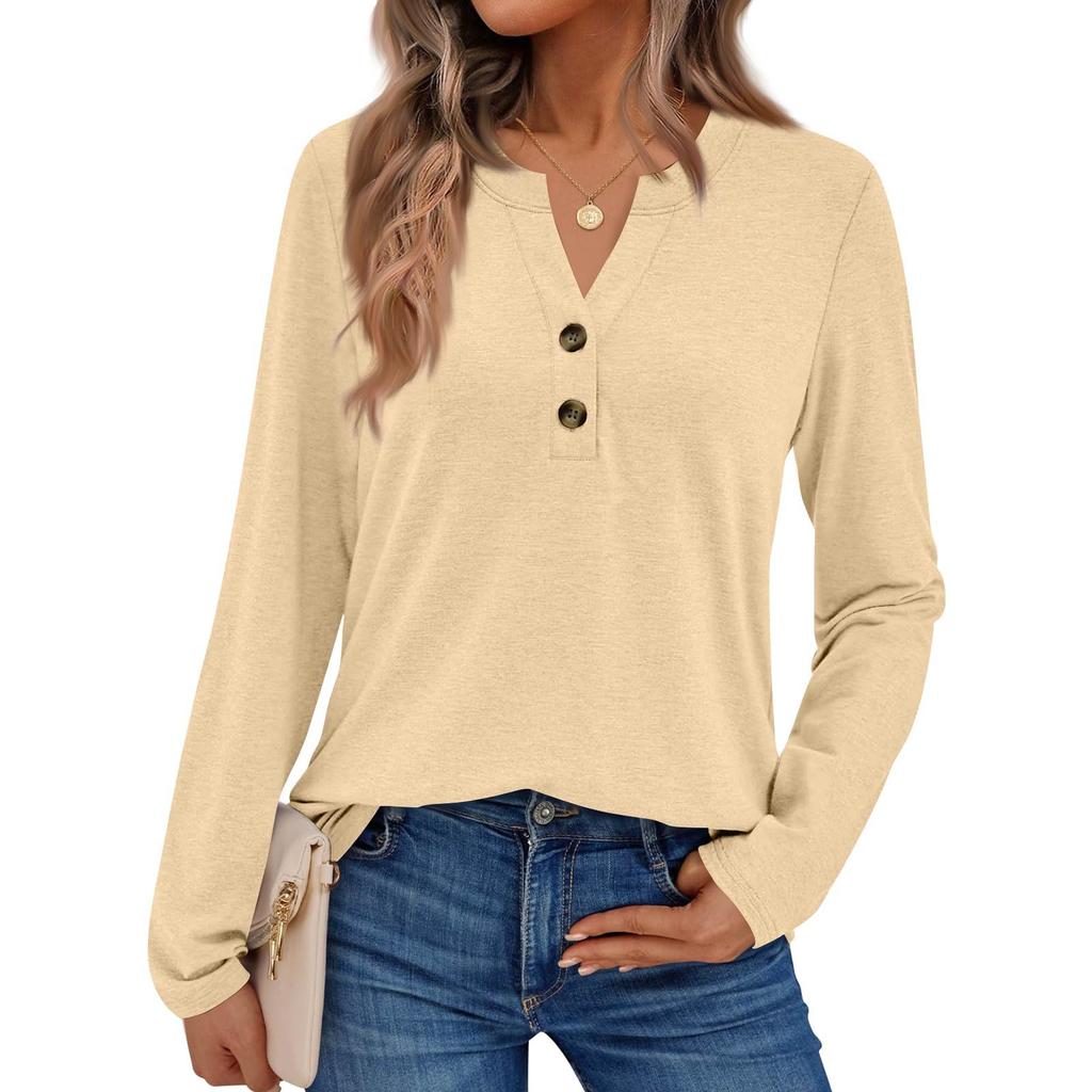Camicie da donna a maniche lunghe a tinta unita Eleganti top casual Camicie alla moda Top