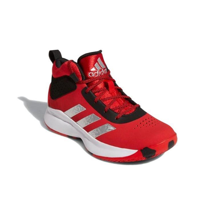 Adidas Cross Em Up 5 J Wide Vivid Red Silver Metallic Kids Sneakers Core-Black GX4791