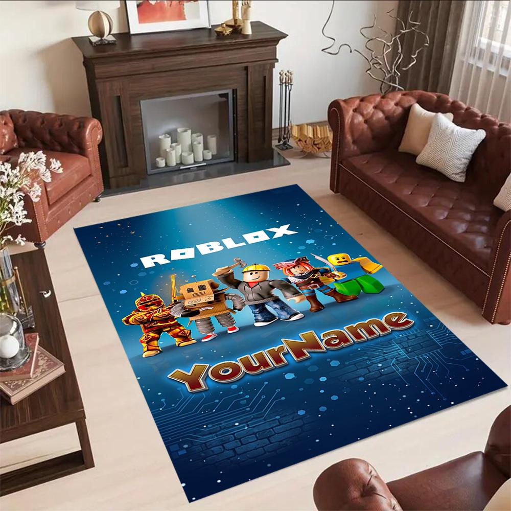 Roblox 225 Customize Text Floor Mat Design for Entryway Living Rooms Decorate Room Study Room Anti-slip Rug Office Home Decor Best for Christmas