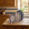 Practical Retro Kitchen Dish Organizer Layered Decorative Metal Dish Rack Bird Design Rust-Resistant Dish Holder Kitchen