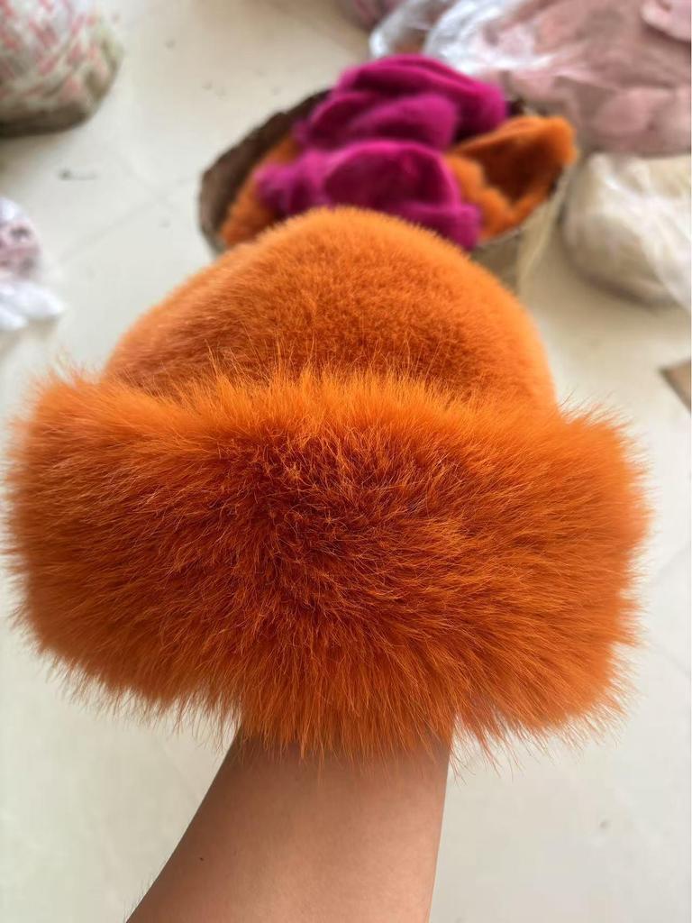 Women’s Winter Faux Mink Fur Fisherman Hat - Warm, Thick, Cold-Proof Mongolian Wool Hat