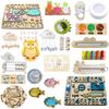Montessori Busy Board DIY Accessories Mirror Animal Gear Cloud Learning Toy Puzzle Kindergarten Education Hourgl Brain Game Toy